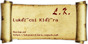 Lukácsi Klára névjegykártya