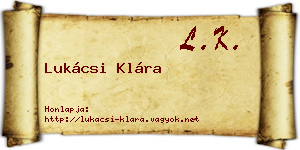 Lukácsi Klára névjegykártya