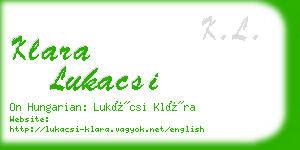 klara lukacsi business card